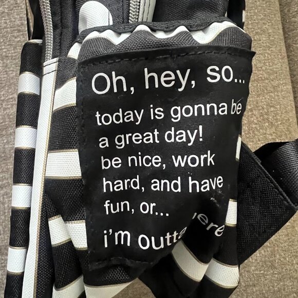 Justice Gold Black Dot Stripe "M" Initial Backpack School Bag - Picture 3 of 11